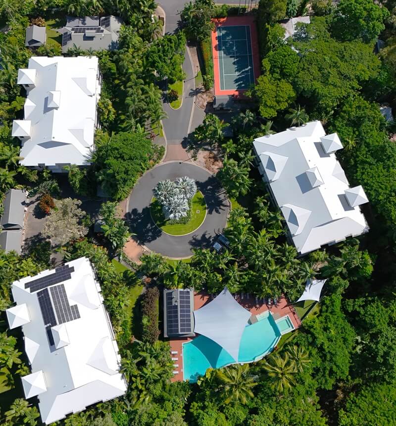 Overhead shot of Oasis Palm Cove Overhead shot of Oasis Palm Cove